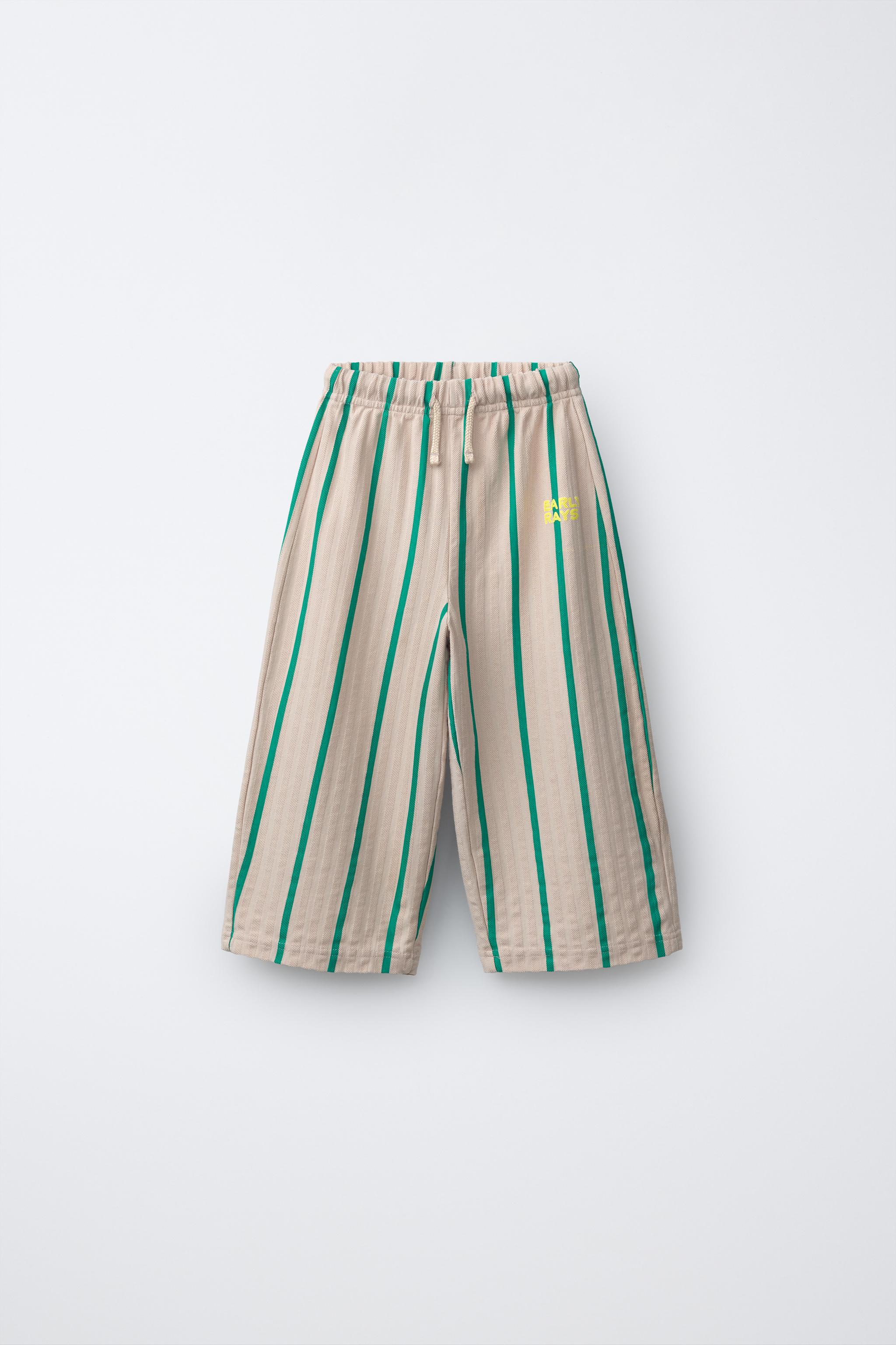 ⚠️ZARAページ⚠️ STRIPED TEXTURED TROUSERS - Sand | ZARA India