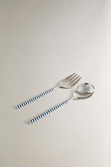 ENSEMBLE COUVERTS À SALADE (LOT DE 2) - Bleu / Blanc de Zara - Image 1