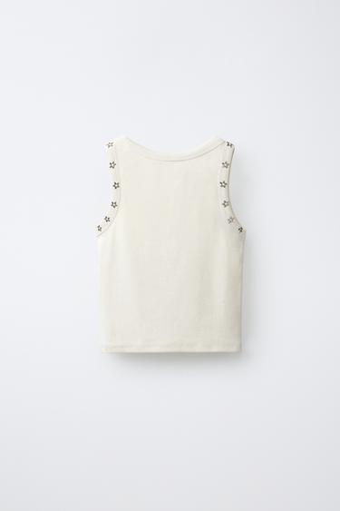 TOP À CLOUS - Beige de Zara - Image 1
