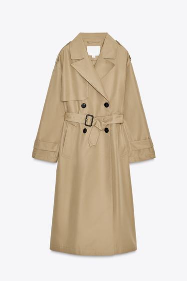 TRENCH CROISÉ LONG CEINTURE - Camel clair de Zara - Image 3