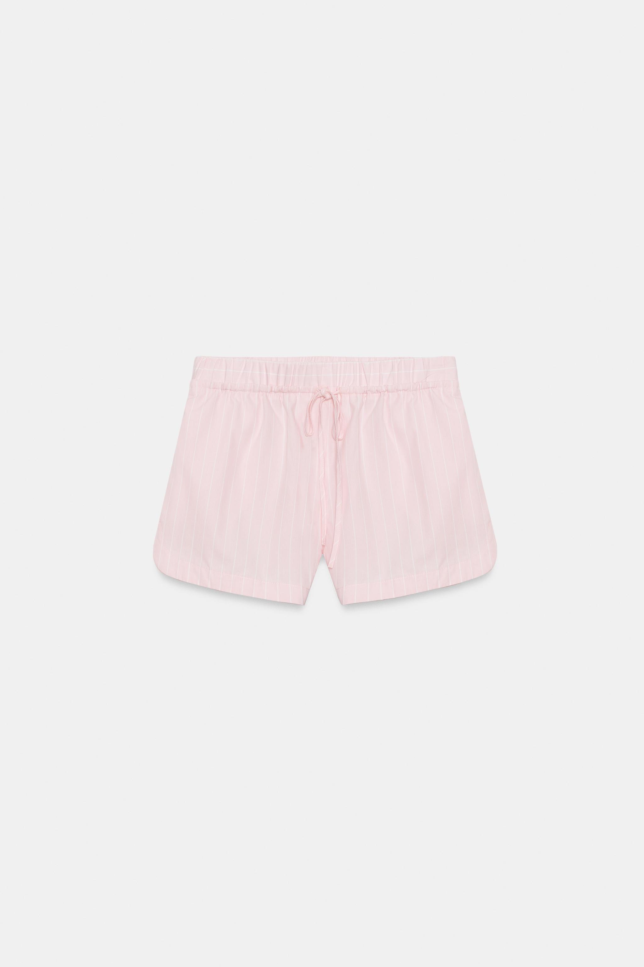 Zara Çizgili Poplin Şort görsel 5