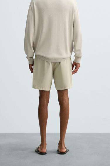 WASHED COTTON BERMUDA SHORTS - Light beige by Zara - Image 2