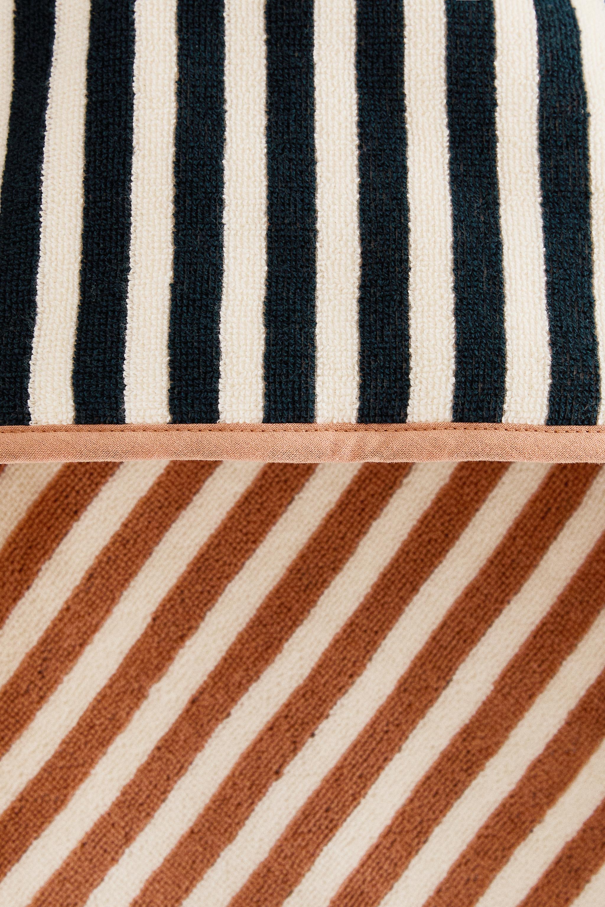 SERVIETTE DE BAIN CAPUCHE BÉBÉ RÉVERSIBLE RAYURES