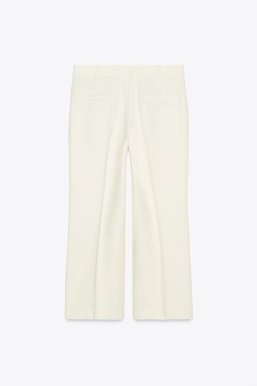 ZW COLLECTION HIGH-WAIST CROP TROUSERS - Oyster-white by Zara - Image 3