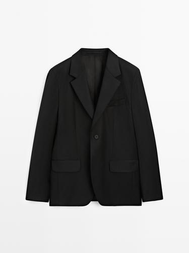 Americana traje franela - LIMITED - Negro de Zara