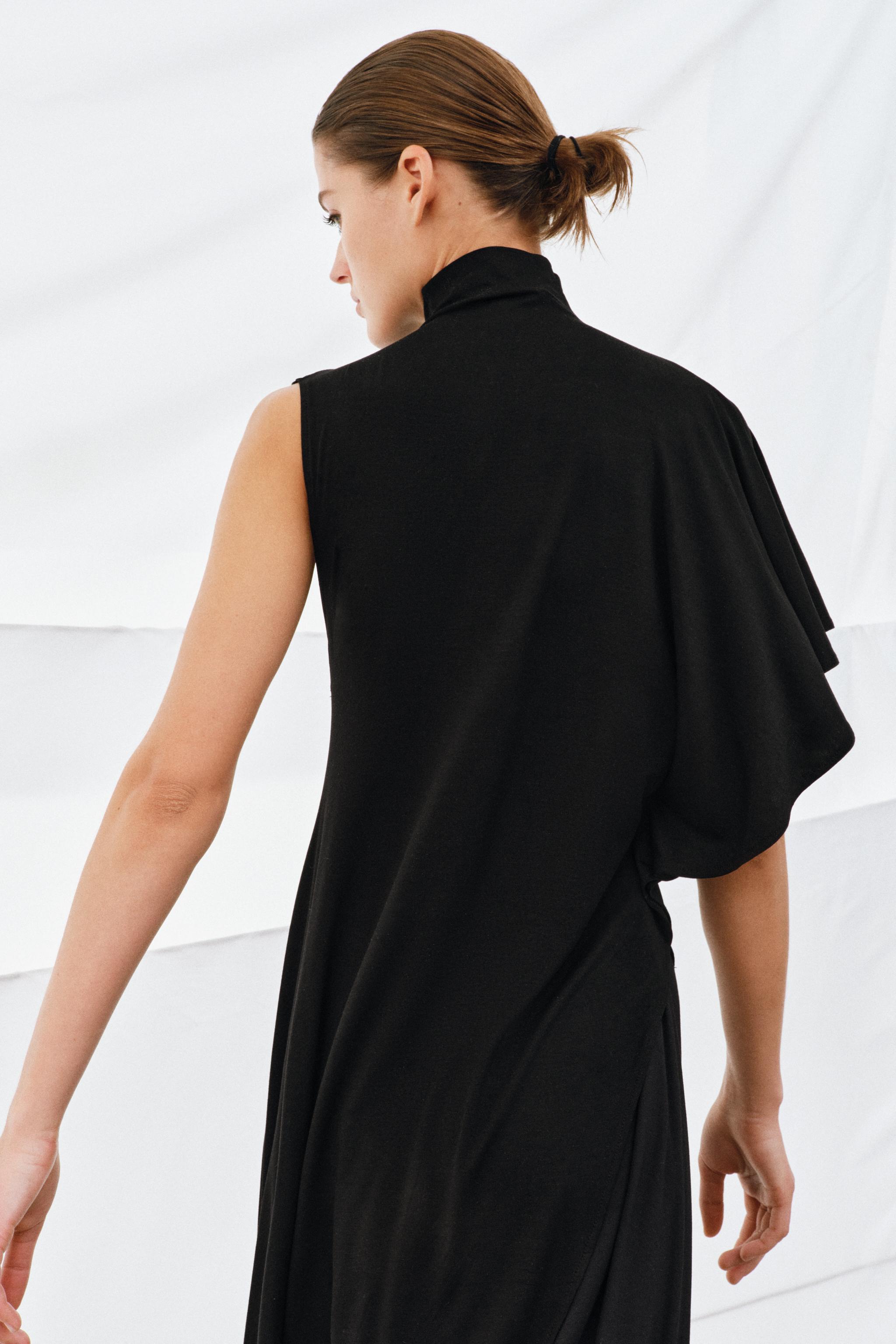 DRAPED ASYMMETRIC TOP - Black | ZARA United States