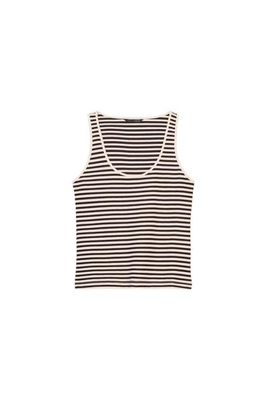 TOP مخطط دون أكمام - خطوط الخاص بـ Zara