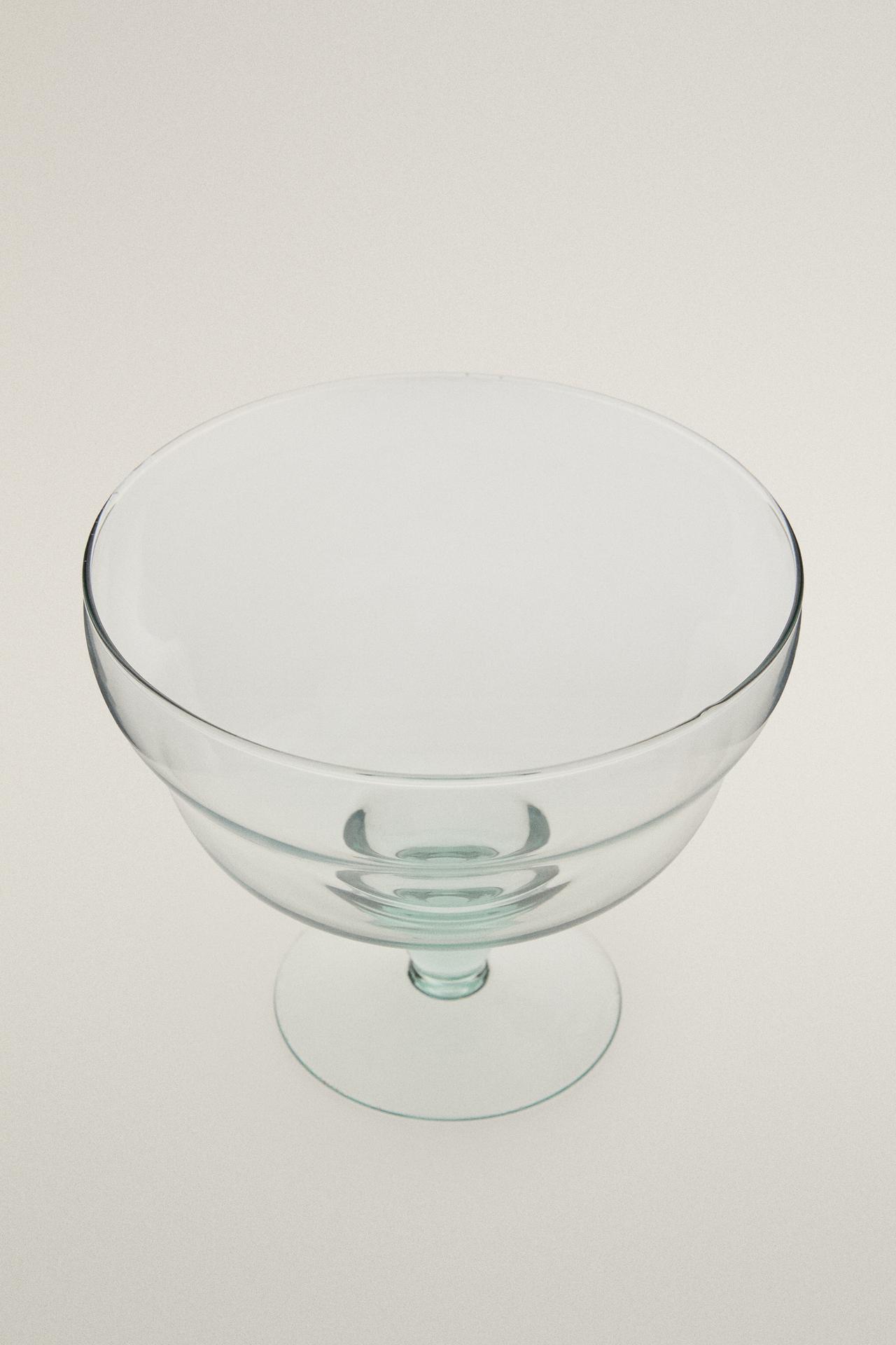 GLASS FRUIT BOWL — Sea green