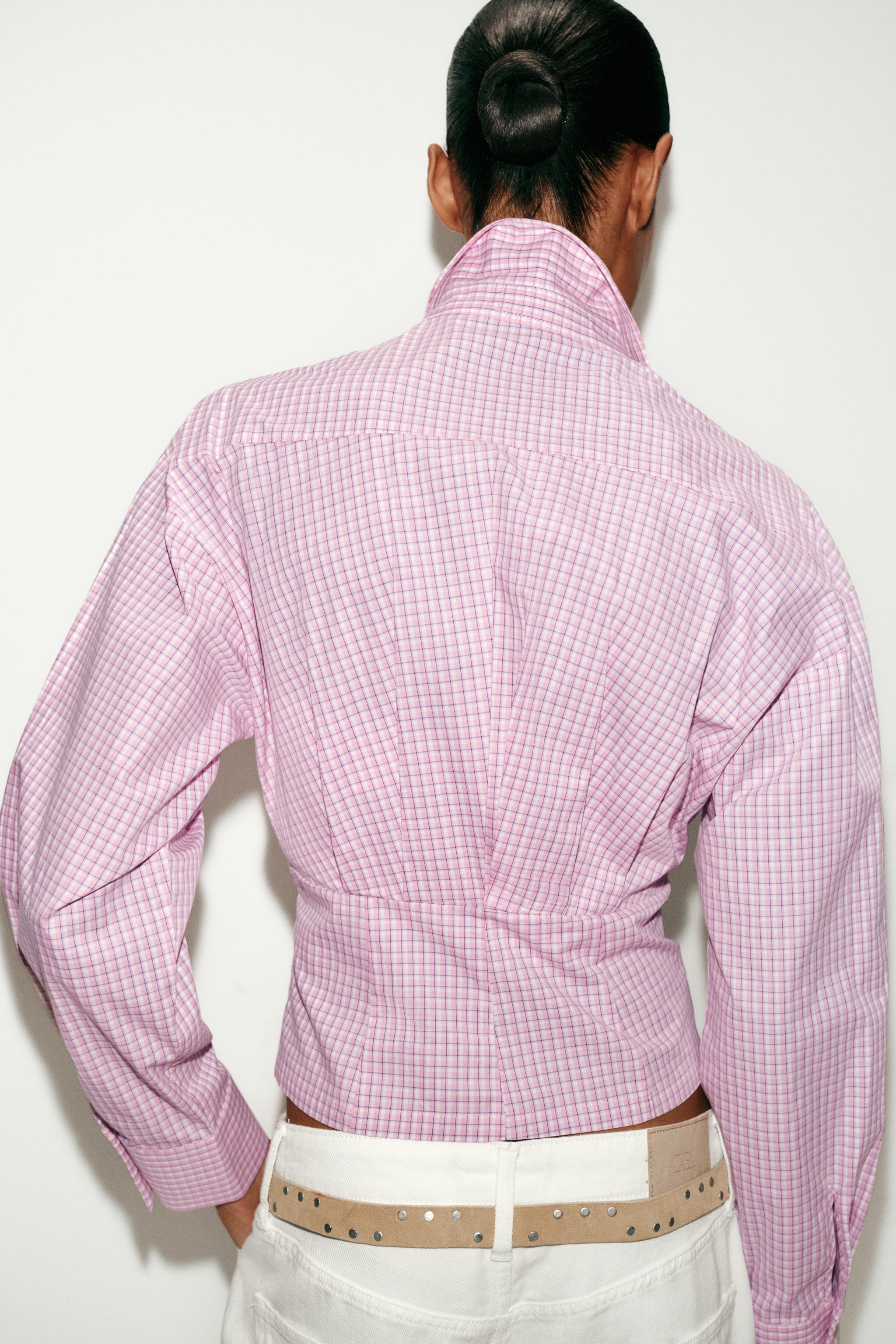 CHEMISE À CARREAUX AVEC PINCES AU DOS
