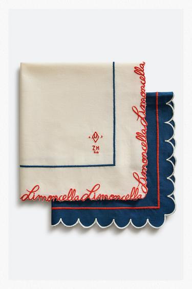 PACK OF LIMONCELLA COTTON NAPKINS X THE ANIMALS OBSERVATORY (PACK OF 2) - Light beige by Zara