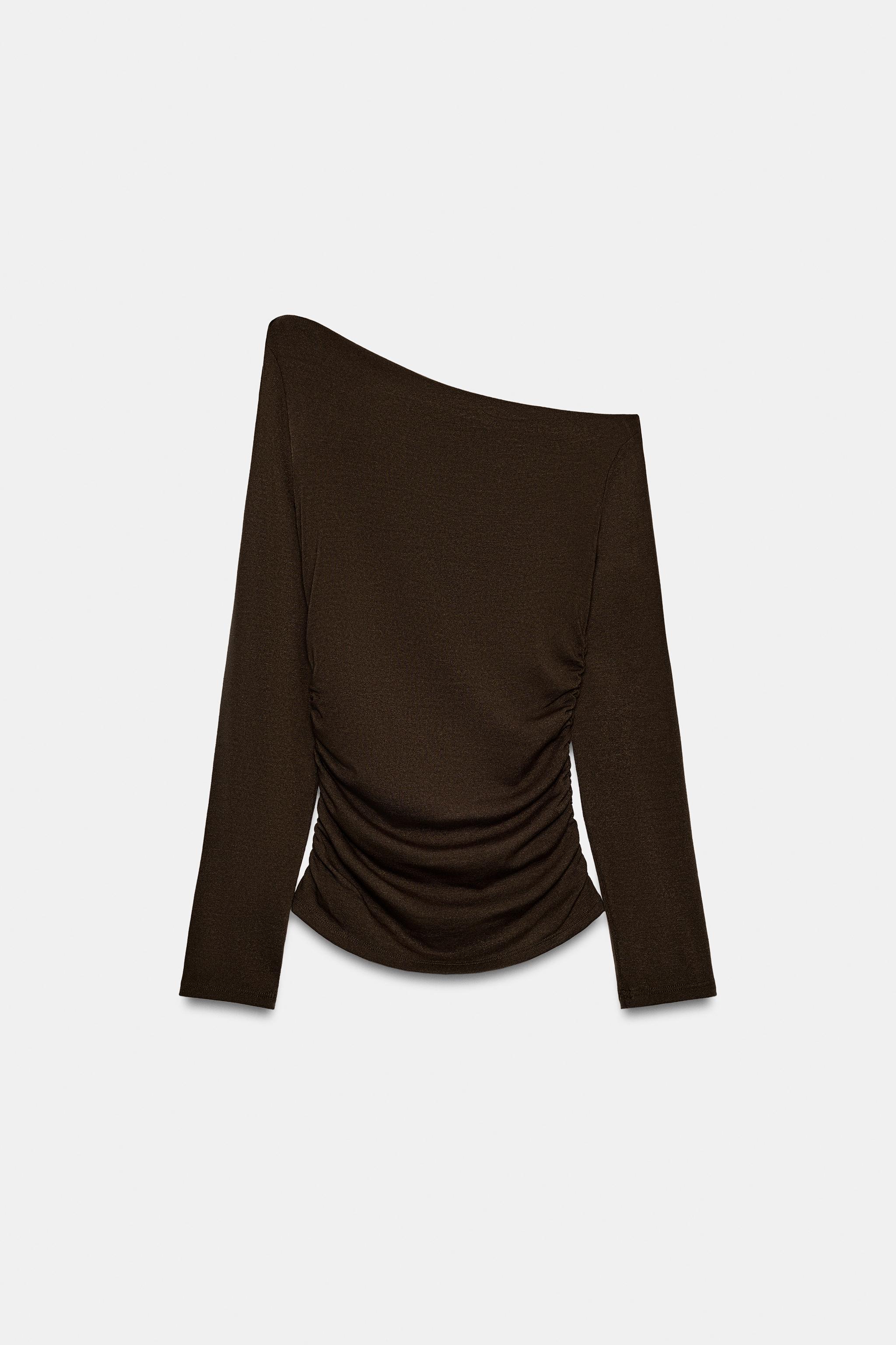 Zara Asimetrik Drapeli Top görsel 3