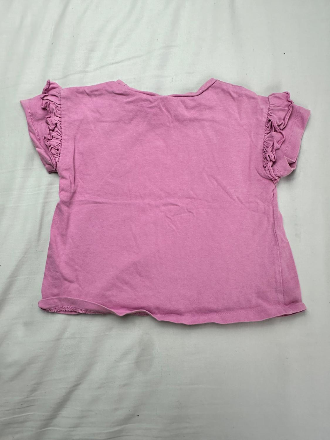SHIRT SLEEVE TSHIRT. RUFFLE DETAIL ON SLEEVE. - Image 2
