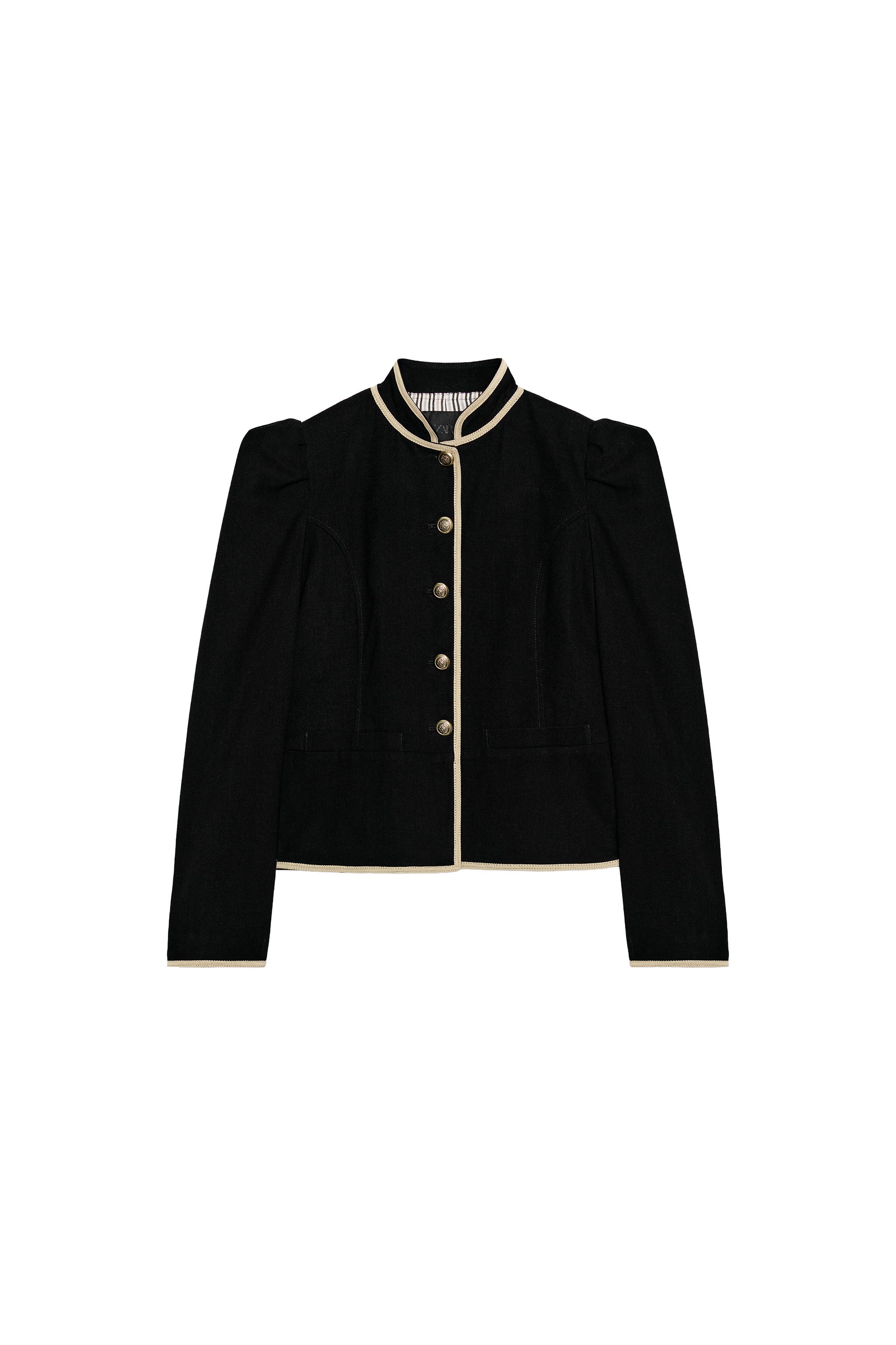 コントラストパイピングブレザー - ブラック | ZARA Japan / 日本