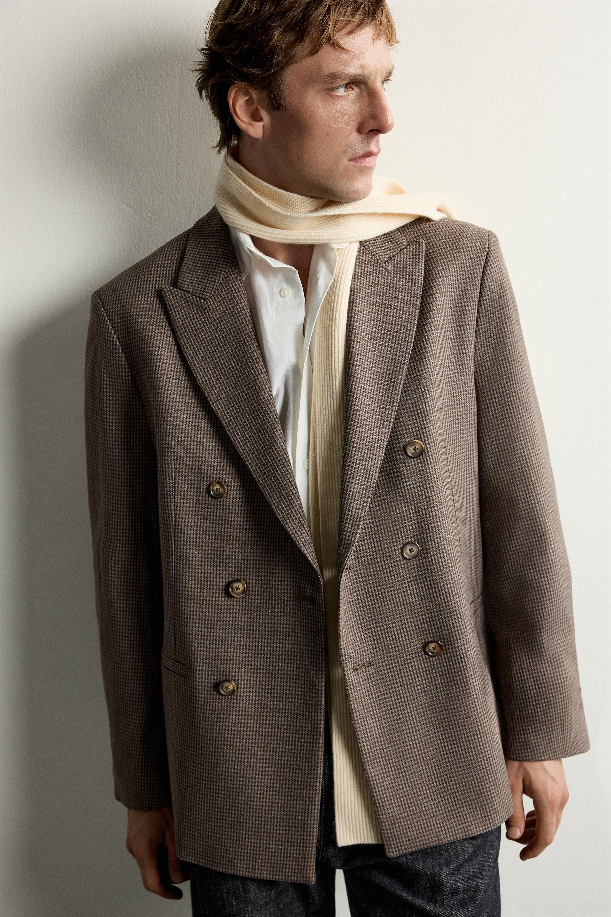 VESTE À BOUTONNAGE CROISÉ PIED-DE-POULE