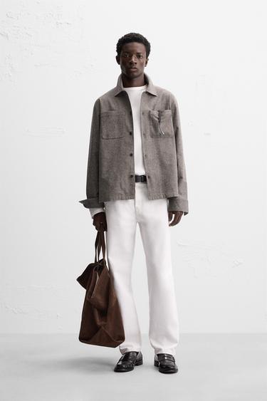 TEXTURED OVERSHIRT - Beige-brown by Zara - Image 0