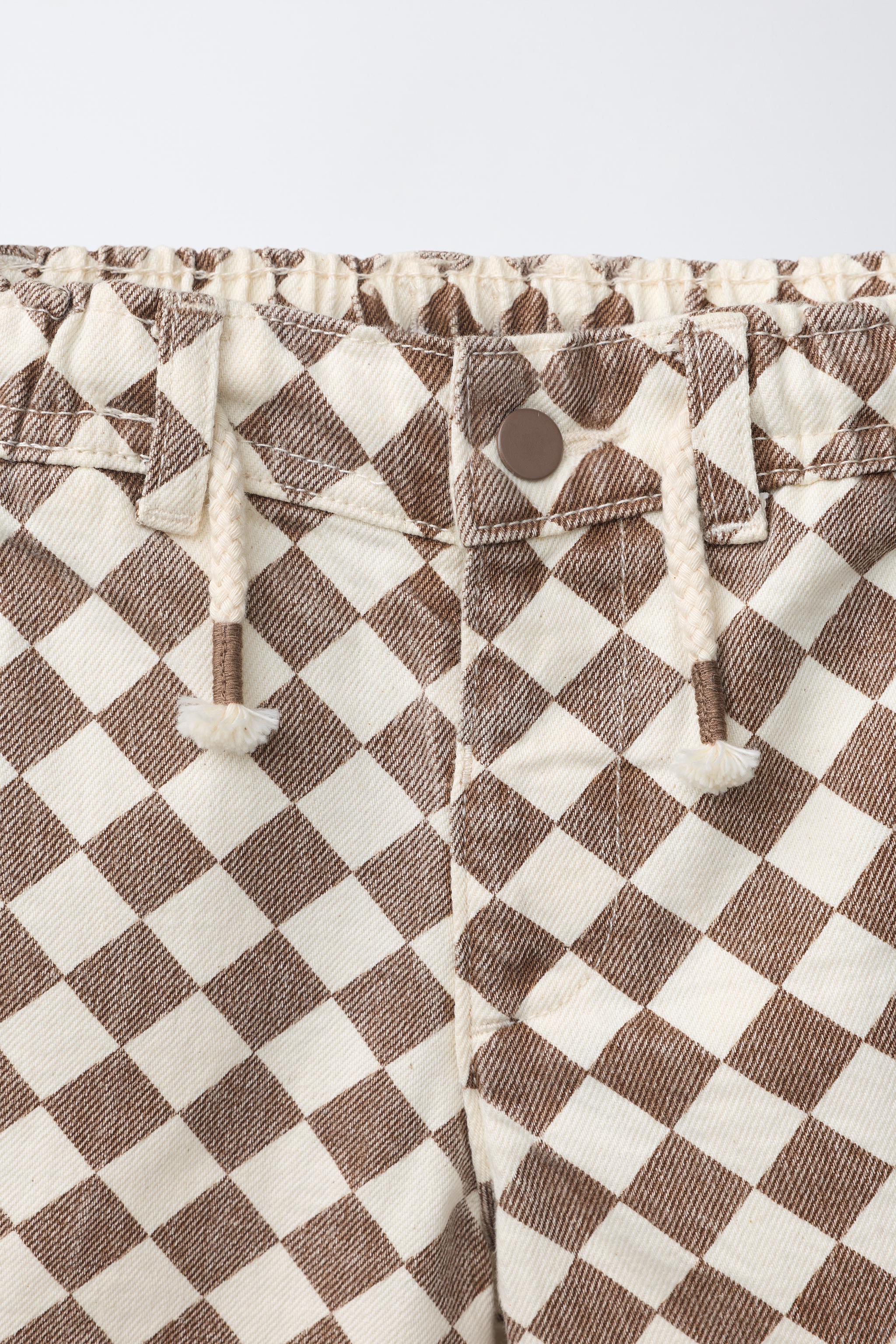 Детские шорты Zara CHECKERED TWILL SHORTS — фото 4
