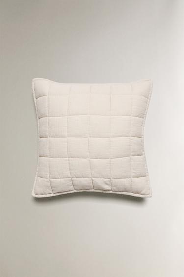 CHILDREN'S CUSHION COVER WITH SQUARES - Grey by Zara