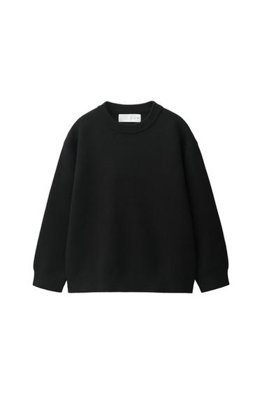 PULL EN MAILLE UNIE - Noir de Zara