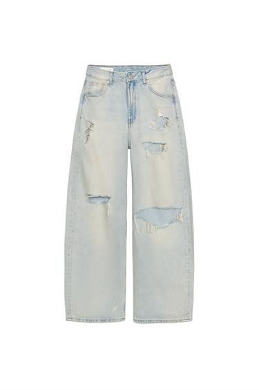 TRF MID-WAIST BAGGY JEANS - Light blue by Zara