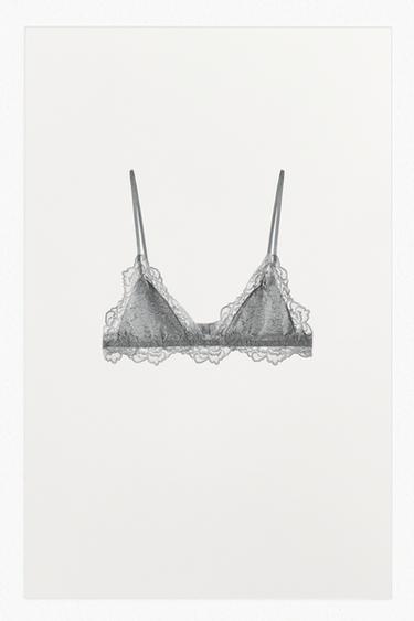 BRALETTE POINTELLE COM RENDA - Cinzento-vigoré da Zara