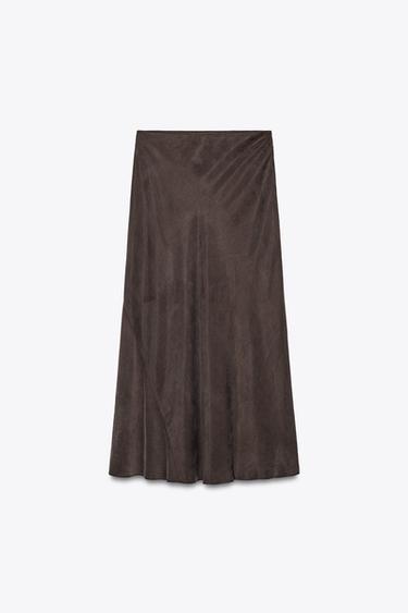 تنورة طويلة ZW COLLECTION - بني الخاص بـ Zara