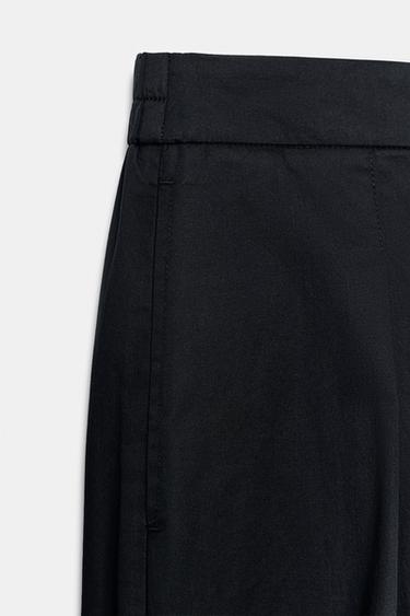 POPLIN BARREL TROUSERS - Navy blue by Zara - Image 9