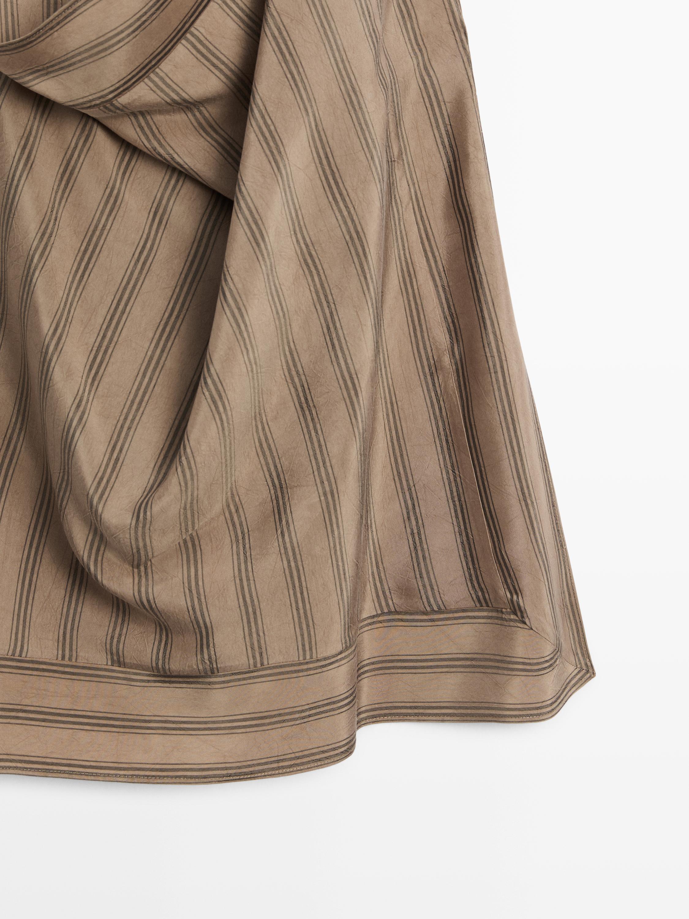 Striped top with cowl neckline
