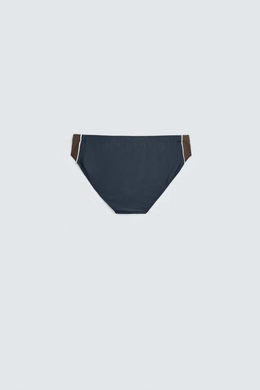 SLIP DE BAIN COULEUR BLOCK - Bleu marine de Zara - Image 1
