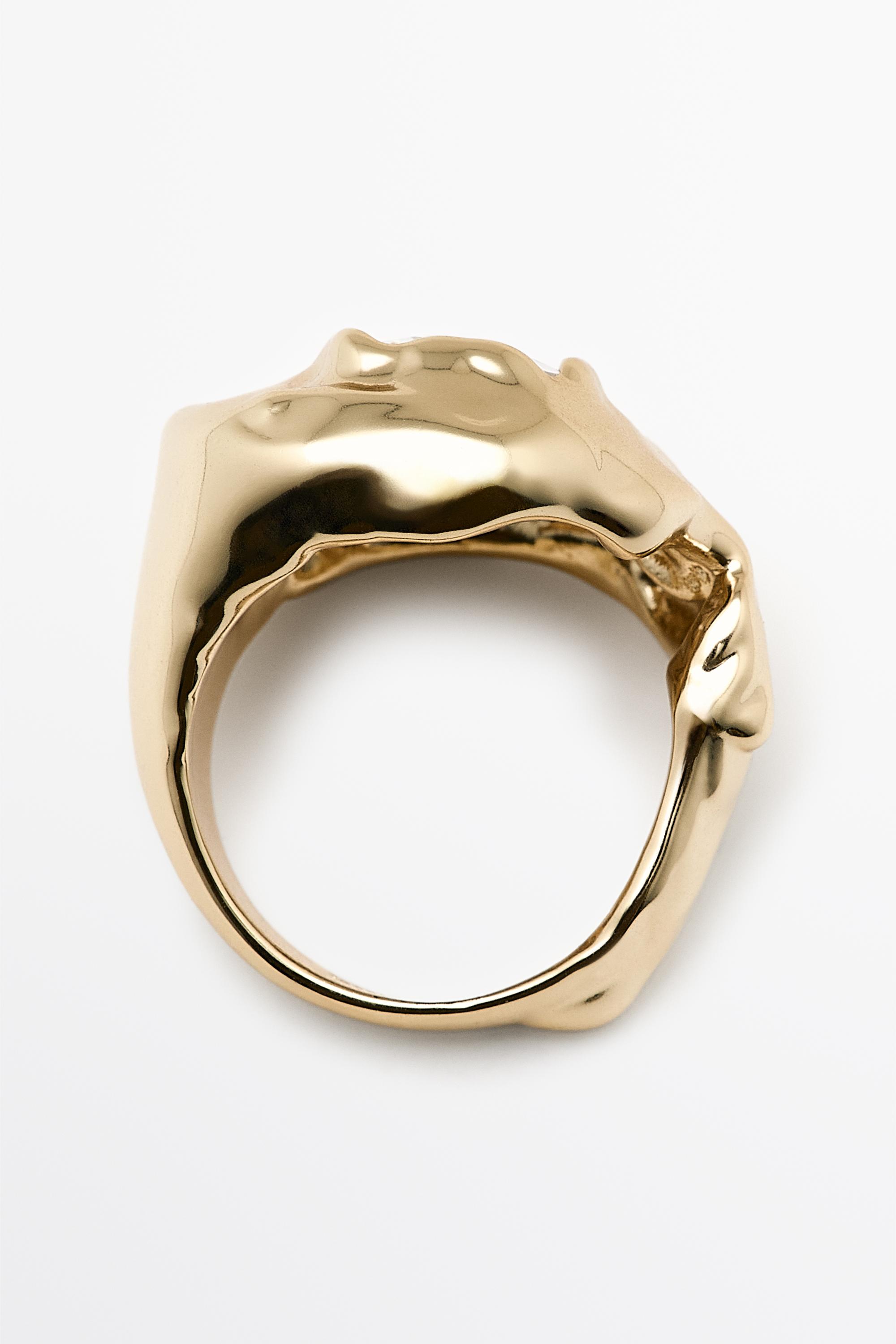 Melted effect shimmery ring — Golden