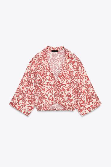 TOP RUSTIQUE IMPRIMÉ - Multicolore de Zara - Image 5