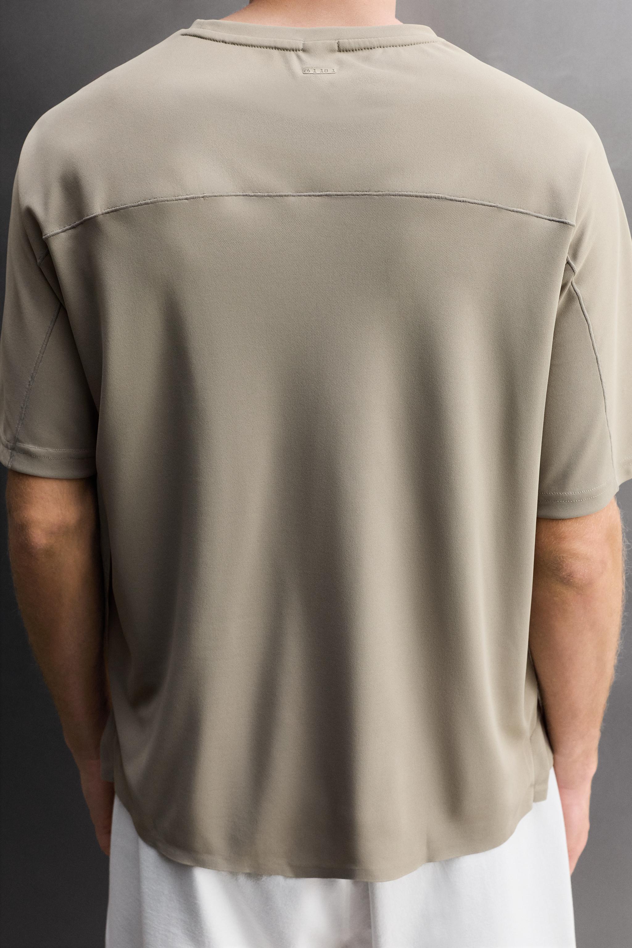 Мужские футболки Zara TECHNICAL PIQUÉ TEXTURE T-SHIRT — фото 6