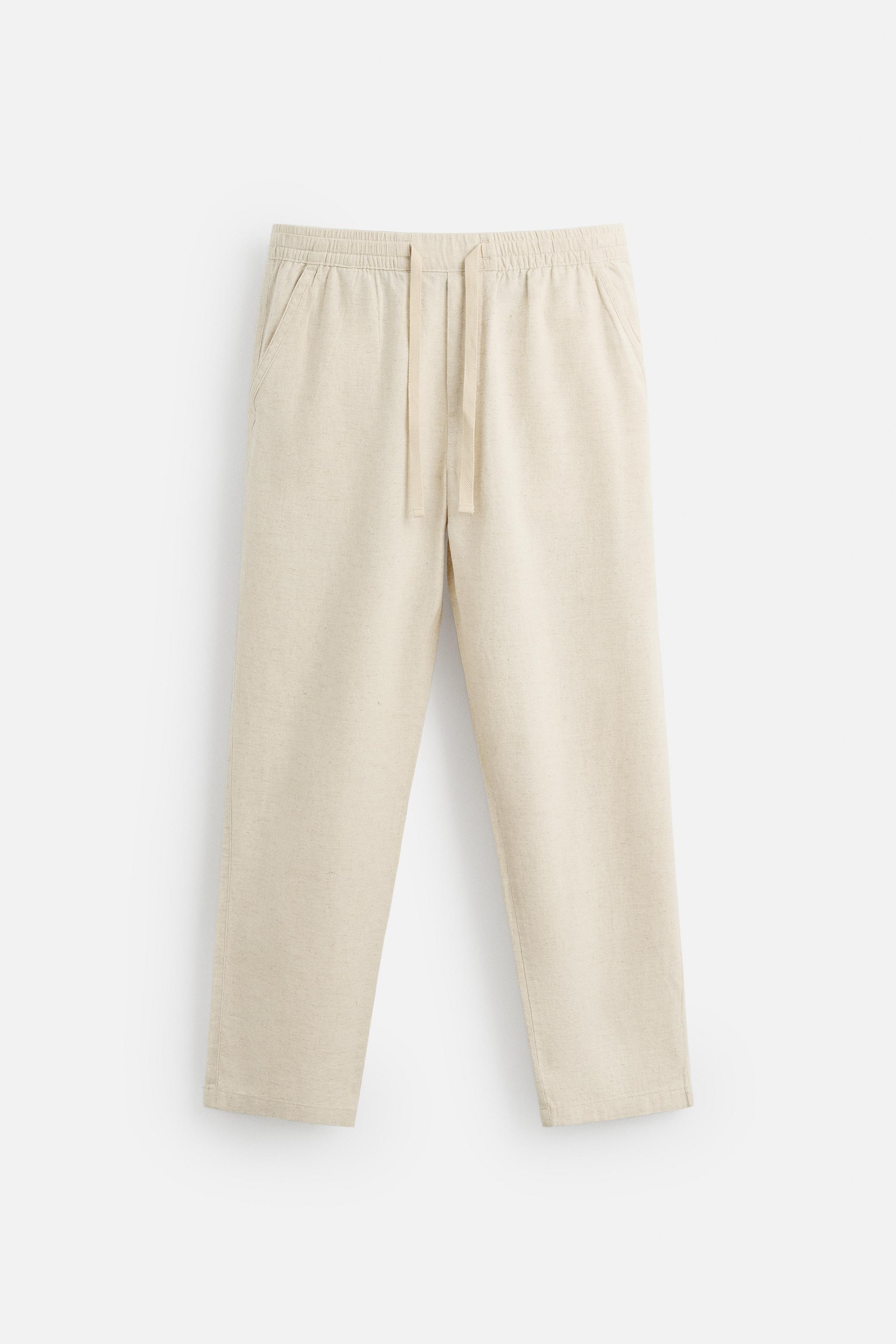 【ZARA】コットン - リネン リラックスフィットパンツ 1437/450 RELAXED FIT COTTON LINEN PANTS - Light beige | ZARA United