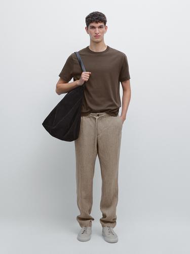 Zara Faded total look linen trousers - Earth - Image 0