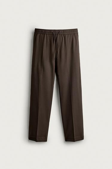 CALÇA FLUIDA DE PERNA LARGA - Chocolate da Zara