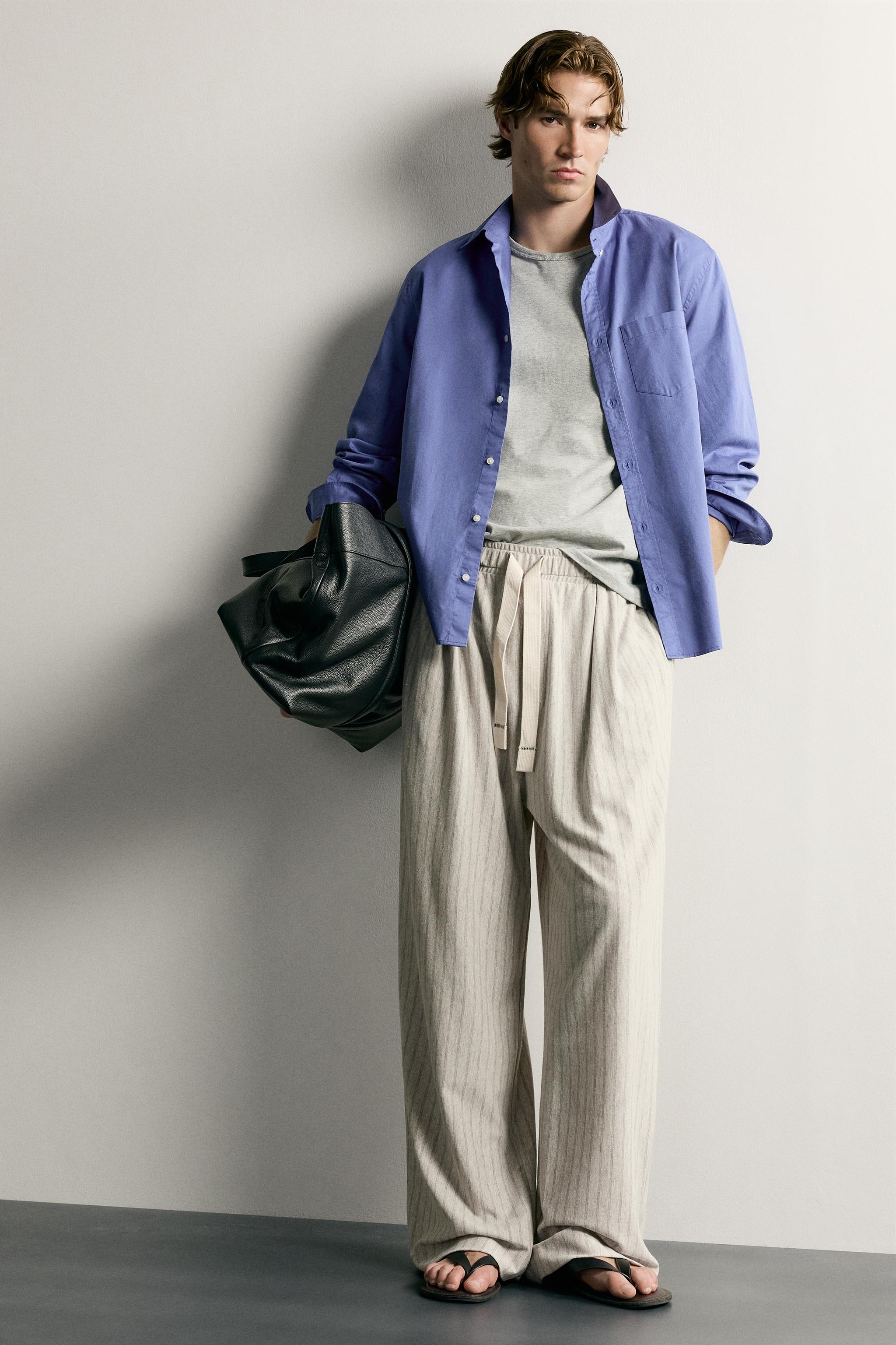 STRIPED RELAXED FIT PANTS