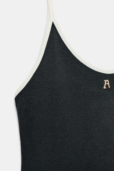 ZA STRAPPY BODYSUIT - Navy blue by Zara