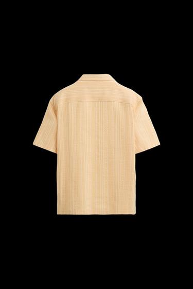 Zara GEOMETRIC JACQUARD SHIRT - Orange