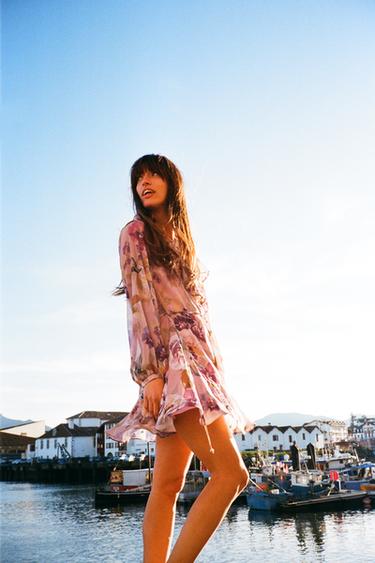 FLORAL PRINT RUFFLED MINI DRESS - Multicoloured by Zara - Image 1