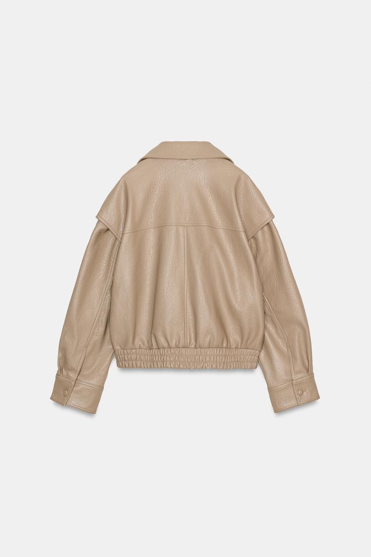Chaqueta bomber efecto cuero 7