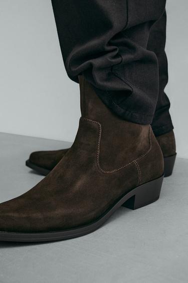 POINTED TOE COWBOY BOOTS - Brown by Zara - Image 2