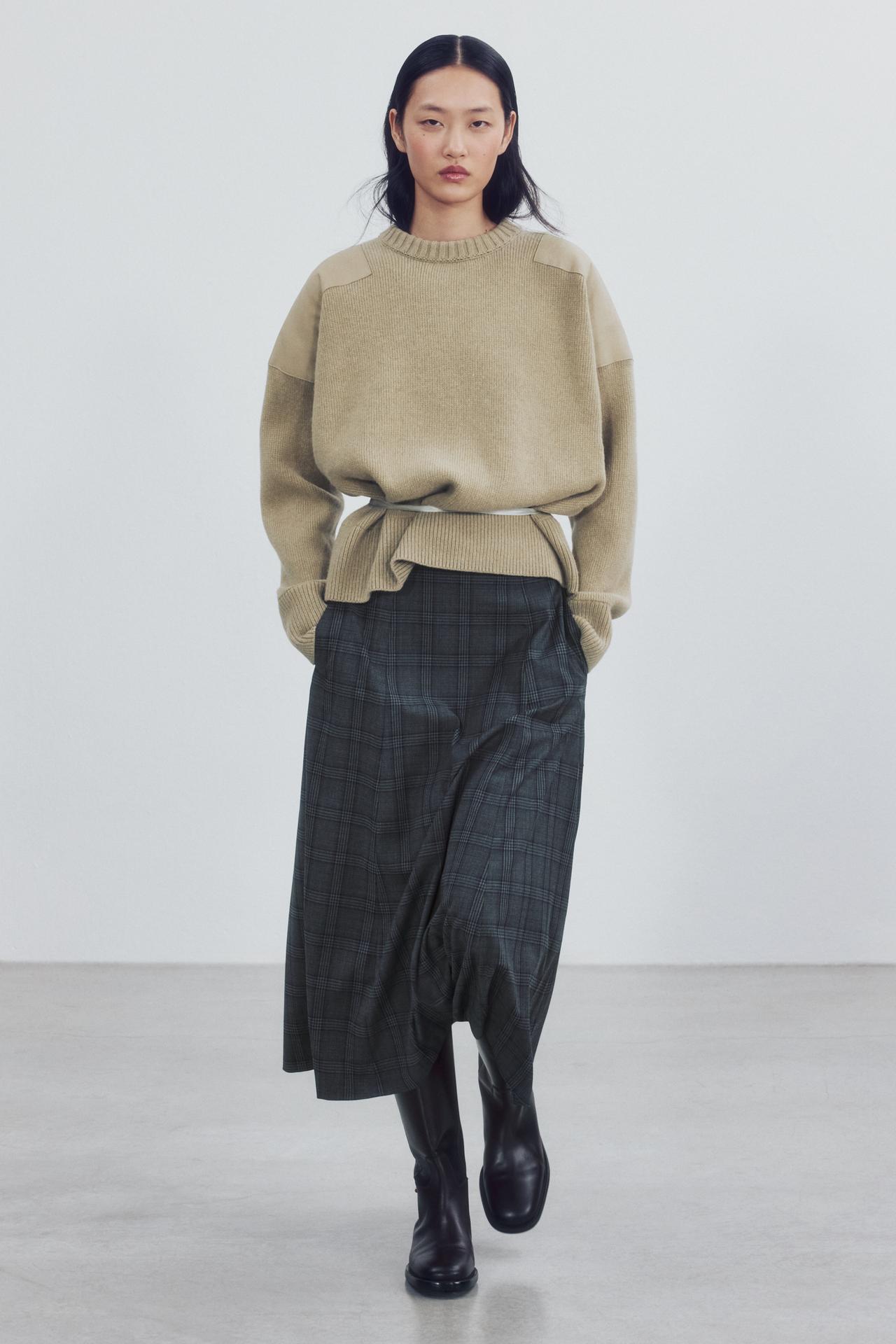 ZW COLLECTION MIDI CHECKS SKIRT