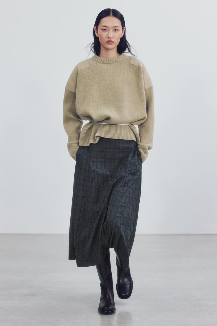 ZW COLLECTION MIDI CHECKS SKIRT