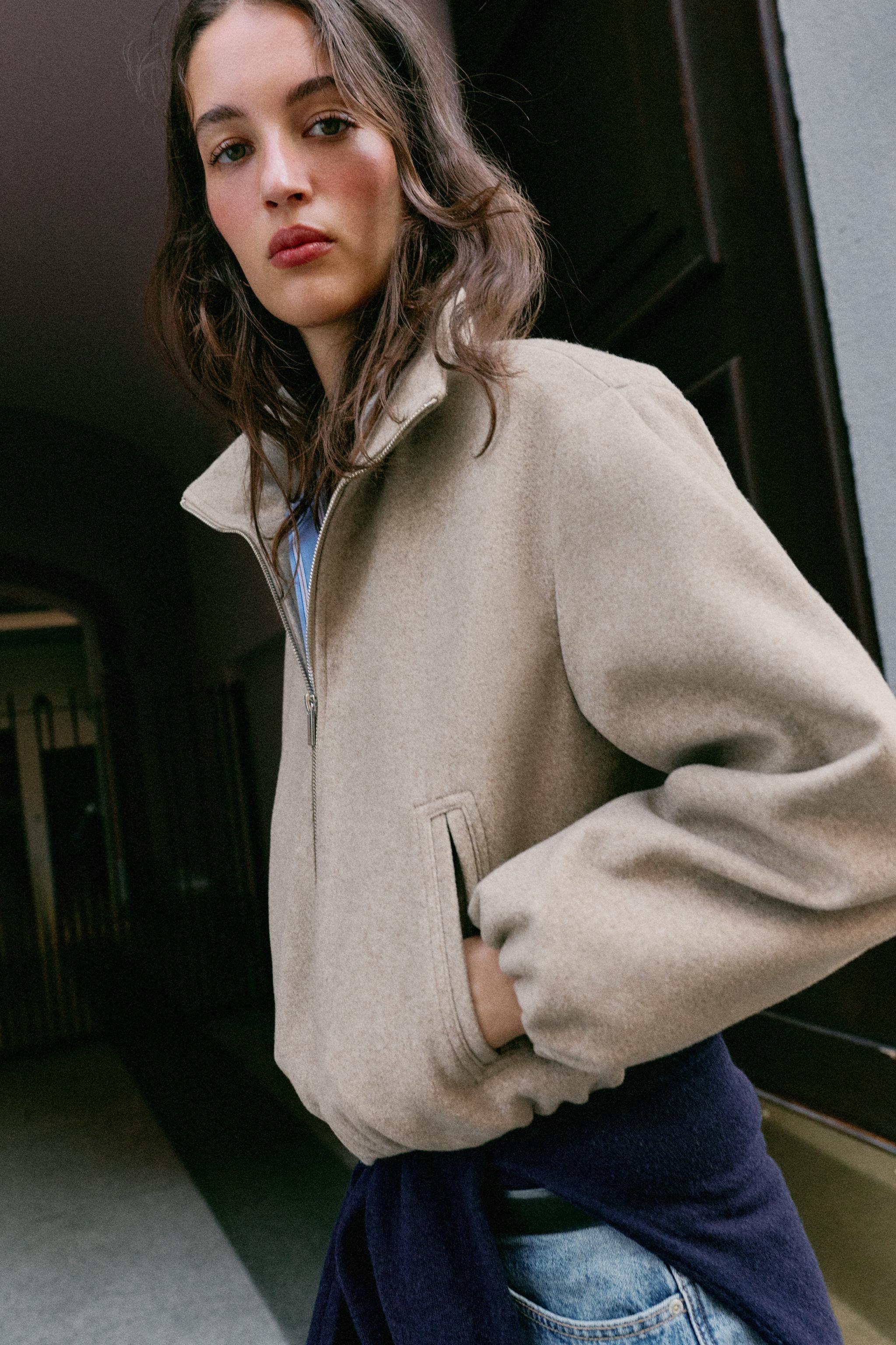 SOFT BOMBER JACKET - Beige | ZARA Curaçao / Curazao