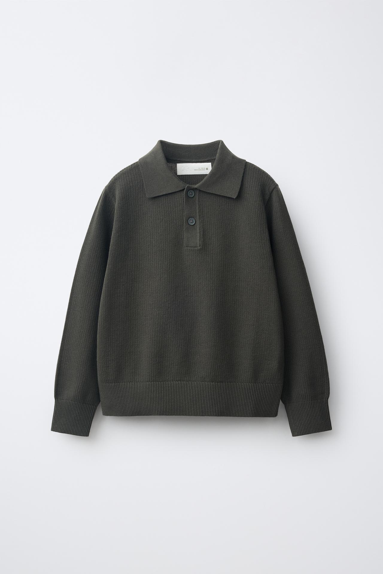 TEXTURED POLO SHIRT — Gray