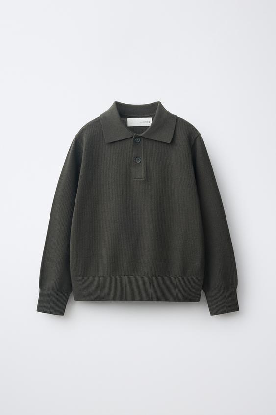 TEXTURED PLAIN POLO SHIRT - Grey by Zara - Image 0
