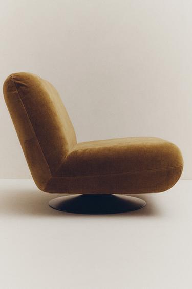 SWIVEL VELVET ACCENT CHAIR — Olive green 1