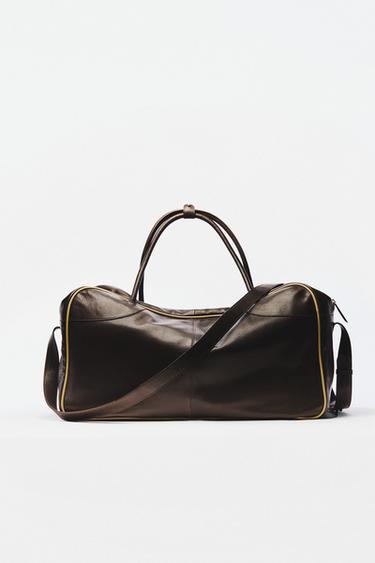 LEATHER GOLF BAG - Brown by Zara