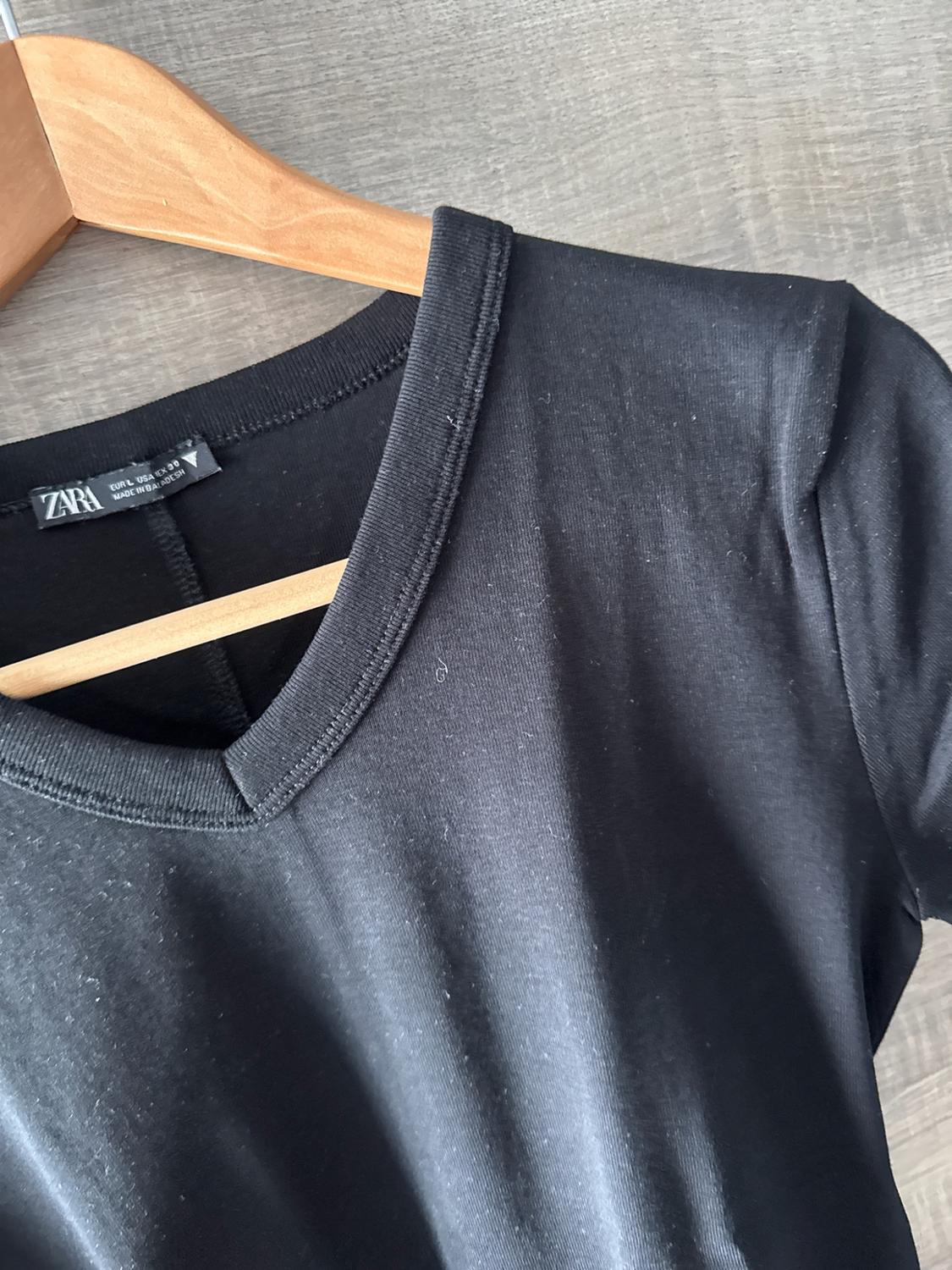 V-NECK COTTON T-SHIRT - Image 2