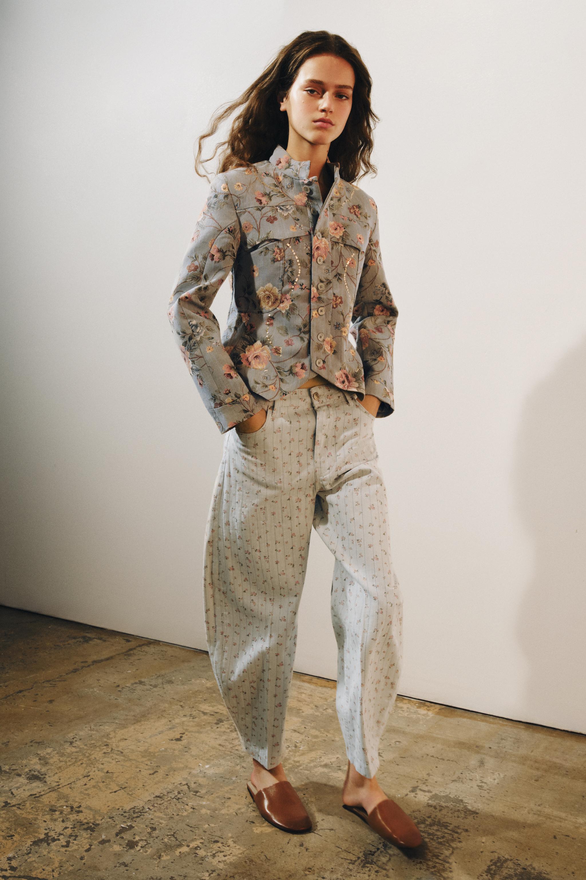 Женские пиджаки Zara ZW COLLECTION JACQUARD BLAZER