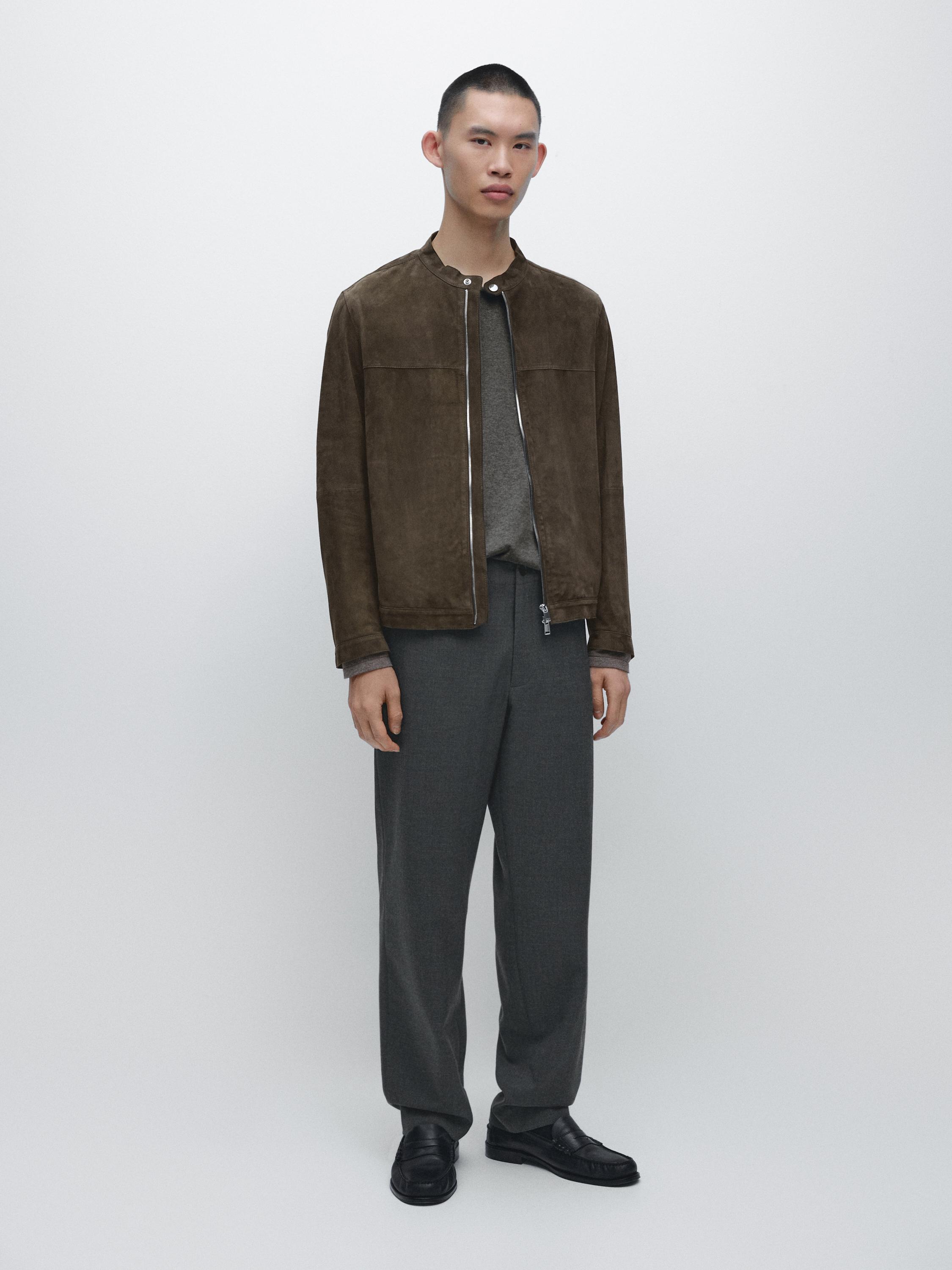 Cool wool textured trousers — Gray